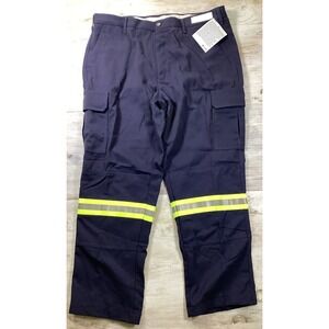 New Canadian‎ Flame Resistant Pants Men's 40x30 Navy Blue With Reflective Stripe